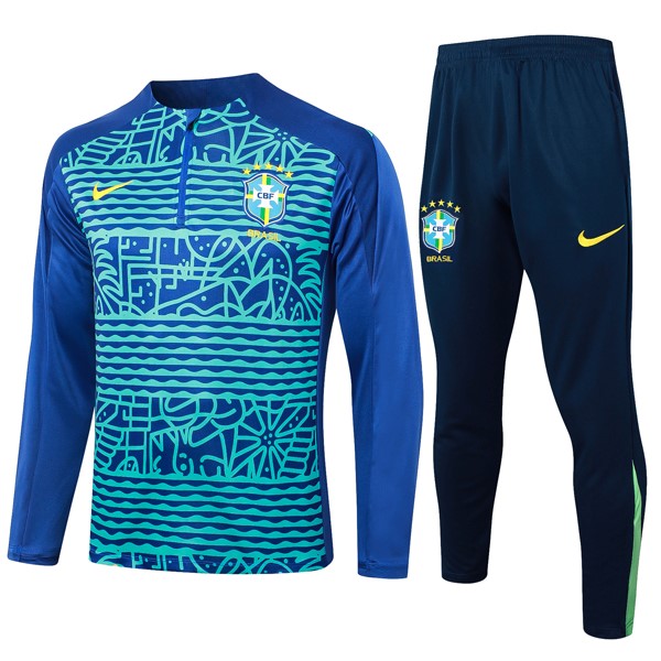 Sudadera De Training Brasil 2024-25 Verde Azul 3